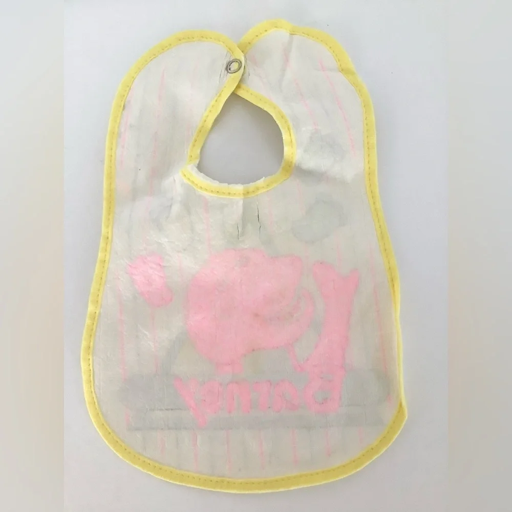 Vintage Retro 90’s Barney the Purple Dinosaur Baby Bib